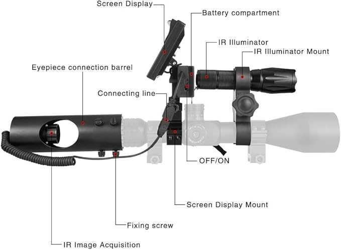 Монокуляр за нощно виждане с HD камера и 5 инчов преносим дисплей