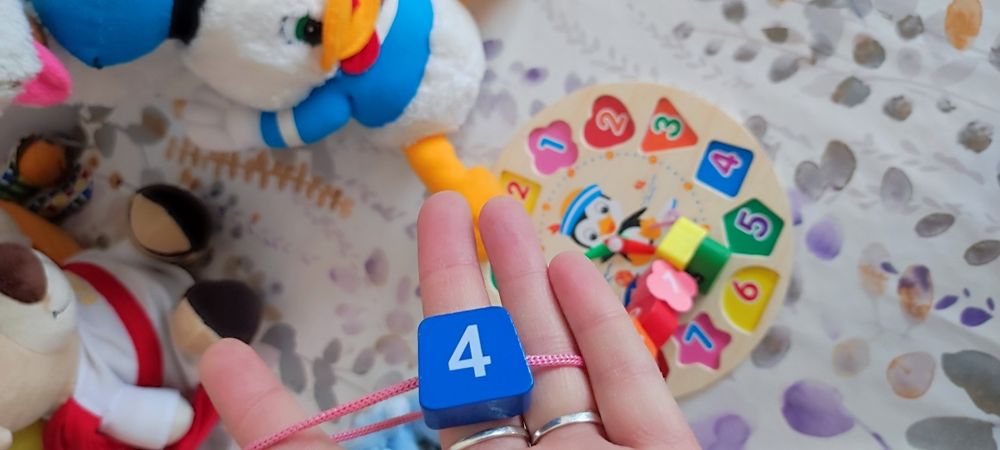 ЛОТ играчки за бебе, плюшени, дървен пъзел часовник