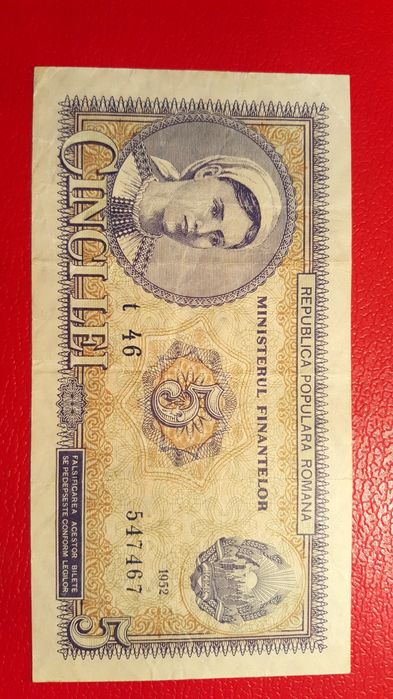 Bancnota 5lei 1952!