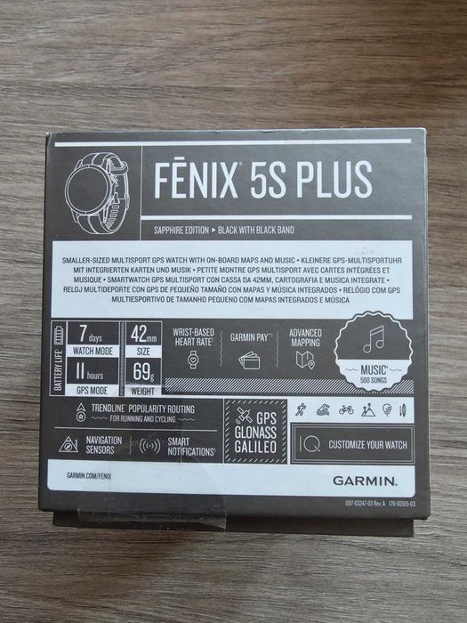 Продавам Garmin Fenix 5S Plus Sapphire Edition в добро състояние
