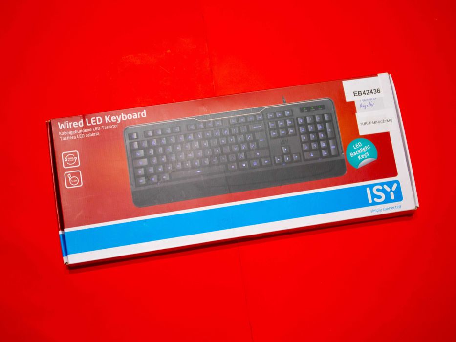 ISY IKE-5000-BE жична AZERTY клавиатура с LED подсветка USB нова