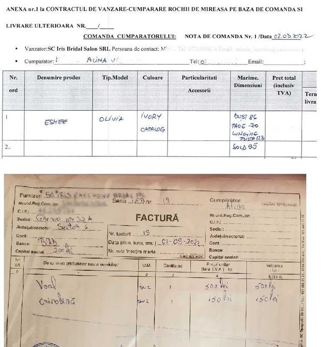 Rochie mireasă ESMEE A-line CADOU voal+crinolină+accs