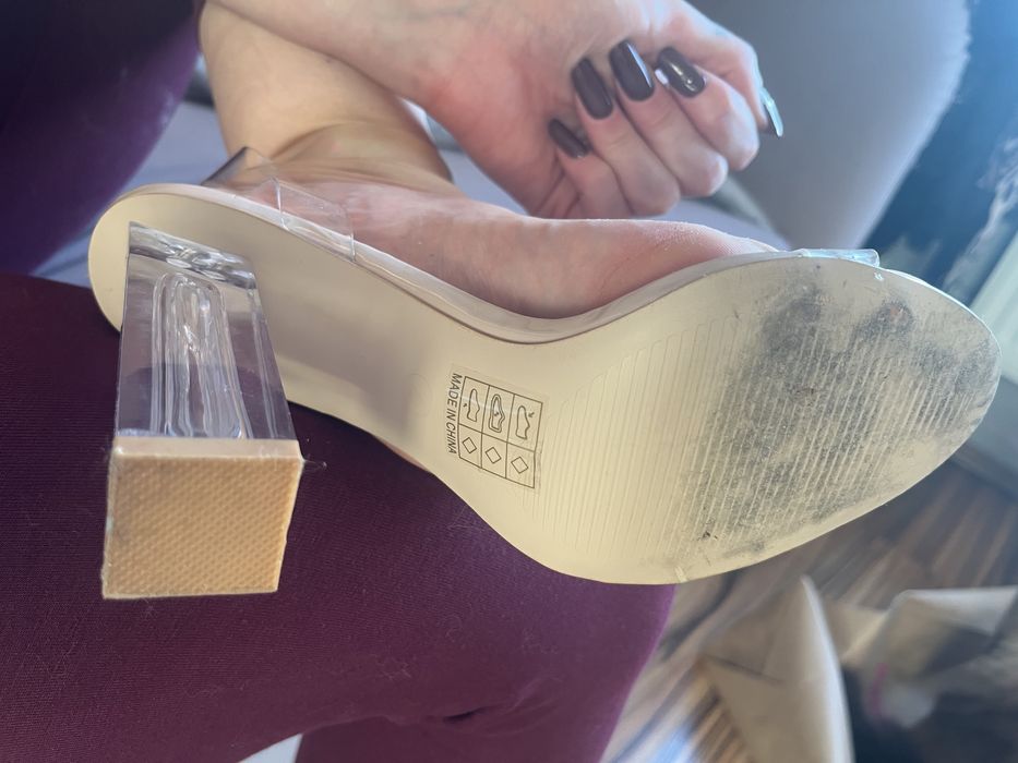 Sandale toc transparent marime 37