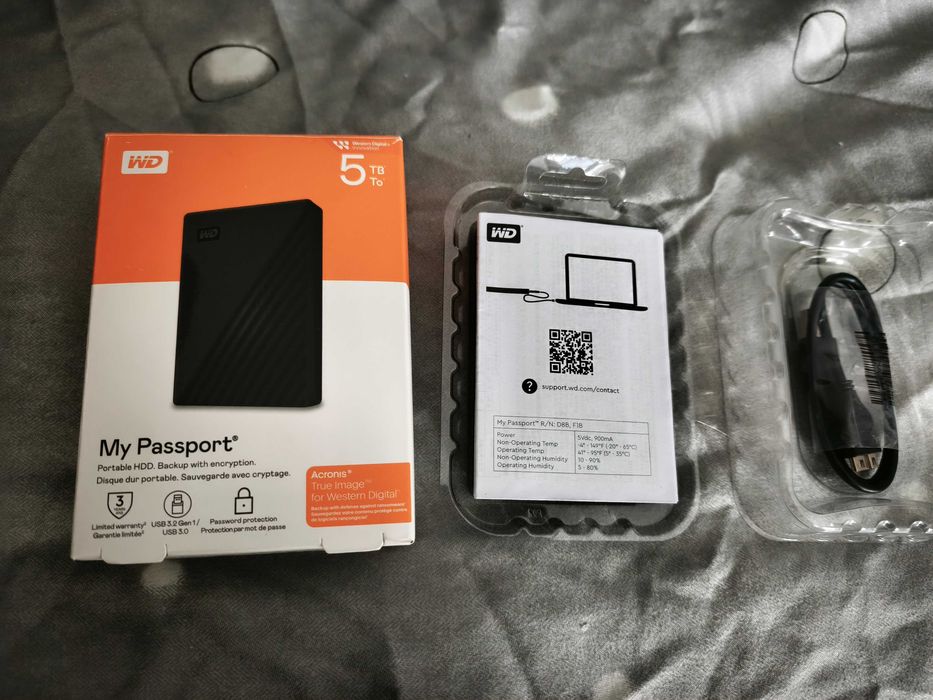 Външен хард диск WD My Passport, 5TB, USB 3.2 Gen 1 - 138€ - гаранция