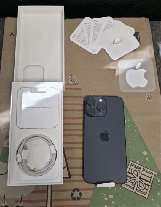 КАТО НОВ 256GB iPhone 15 Pro Max A1 5G Гаранция 2026 Titanium Blue Син