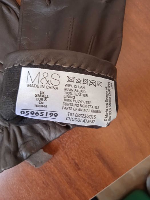 Marks & Spencer оригинални НОВИ кафяви дам. ръкавици - Естествена кожа