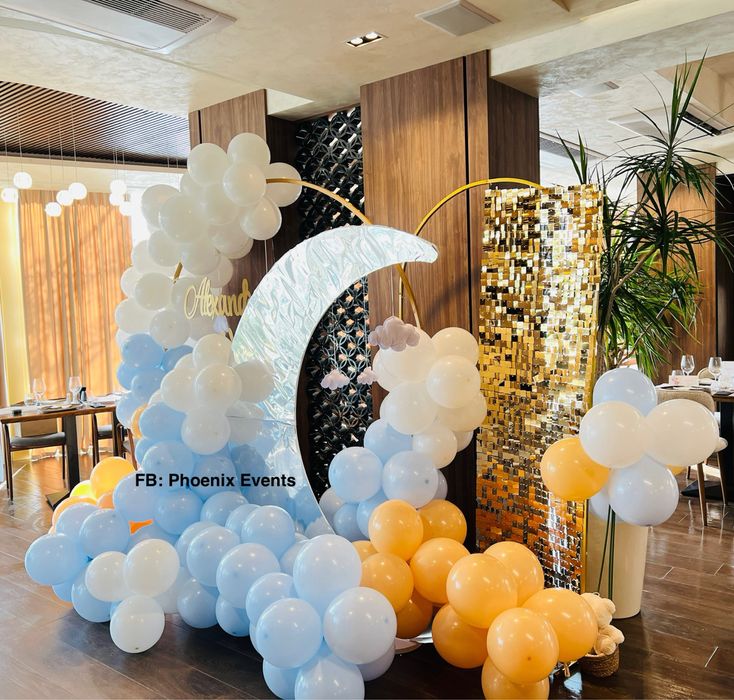 Photocorner panou foto baloane aranjament majorat aniversare botez cun
