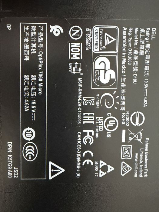 Mini Pc Dell Optiplex 7060 intel i5-8500t