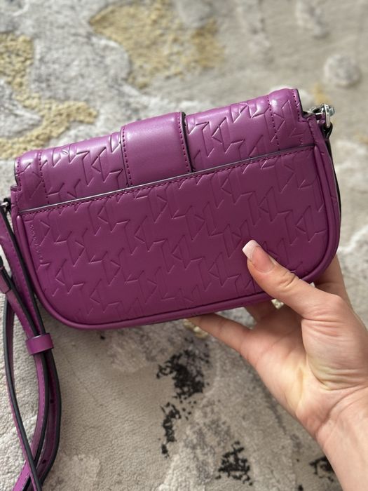 Кожена бяла чанта Michael Kors Karl Armani