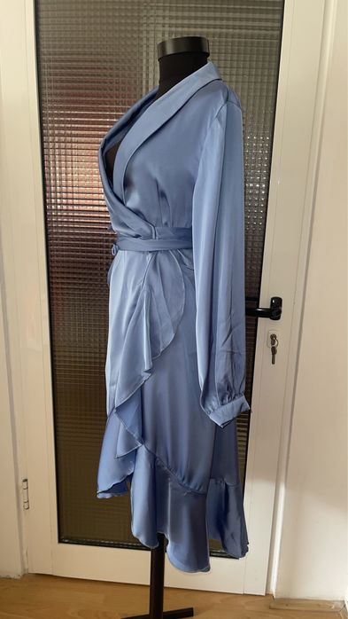 Rochita din satin,baby blue