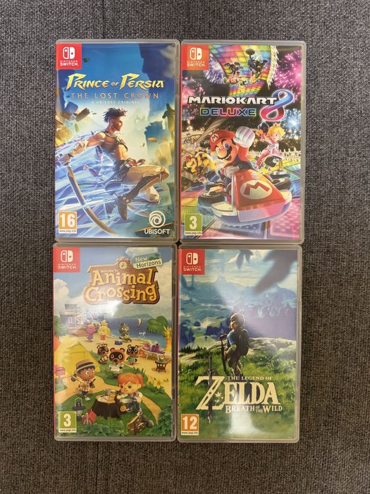 Nintendo Switch V2 (Bateria Mare) - Stare IMPECABILĂ + 4 JOCURI (Zelda, Mario, Animal Crossing, Prince of Persia)