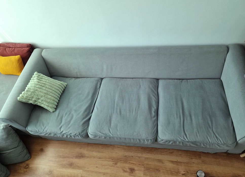 Canapea Gronlid IKEA (3 locuri, verde deschis, taburet)