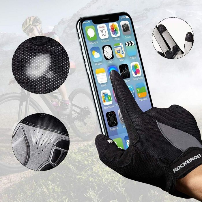Вело перчатки с пальцами ROCKBROS S030 S, M, L, XL, XXL.Велоперчатки.