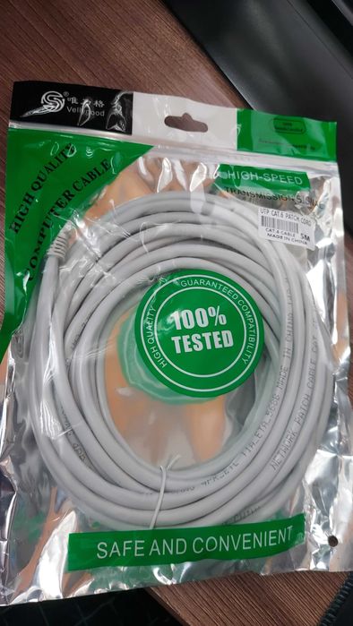 UTP лан кабели и преходники для интернета новые в упаковках