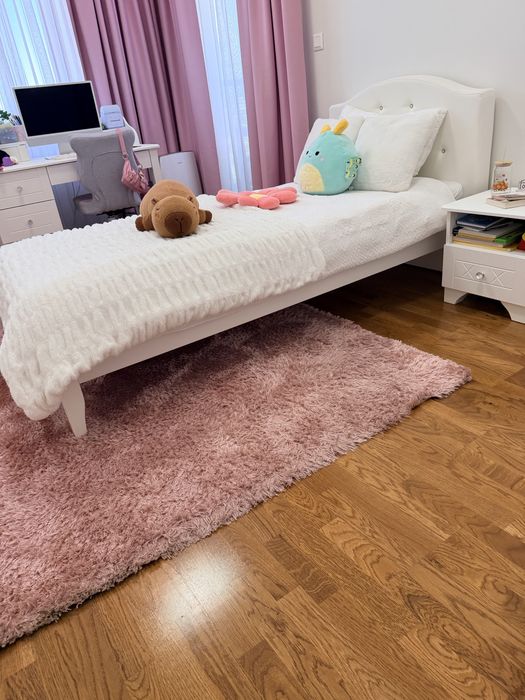 Детско легло Meblik Royal White 90x200 – матрак и нощно шкафче Meblik по желание