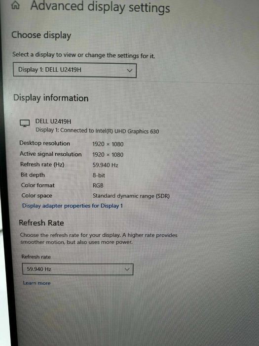 Монитор - Dell U2419H  Full HD (1920x1080) / M6