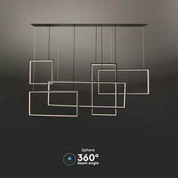 LED Осветител Висящ 120x50x60CM ЧЕРНО ТЯЛО 3000K