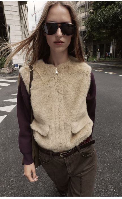 Нов елек с косъм ZARA