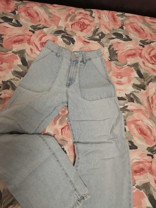 Pull&Bear сет дънки и кроп яке, размер С