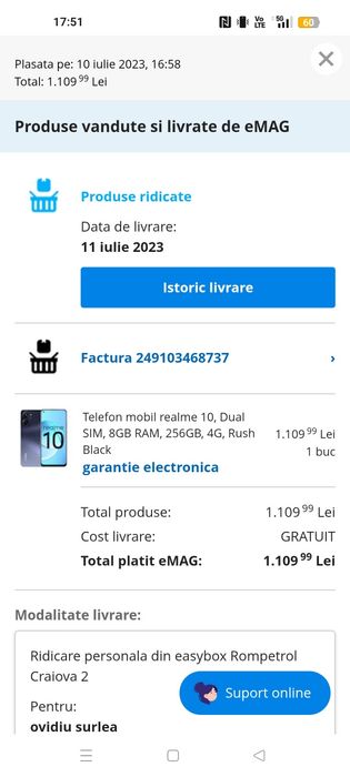 Realme 10 în perfectă stare