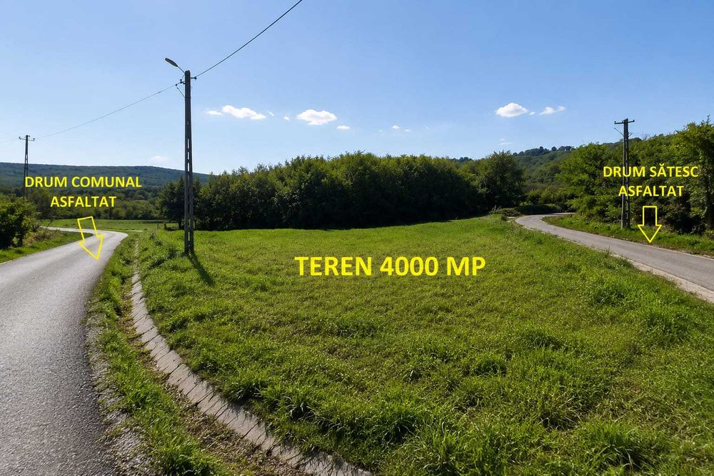 Teren intravilan 4000 mp – 2 deschideri la asfalt – ideal casă sau investiție – Marcea, Vâlcea