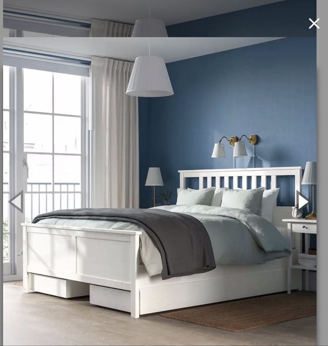 Pat ikea hemnes plus somiera plus 4 cutii depozitare