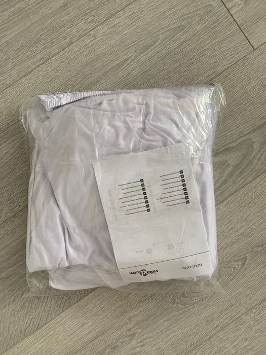 Еластичен бял калъф за фотьойл - нов