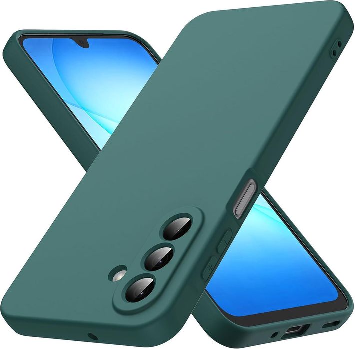 Матов силиконов кейс за samsung galaxy a17 - тъмно зелен