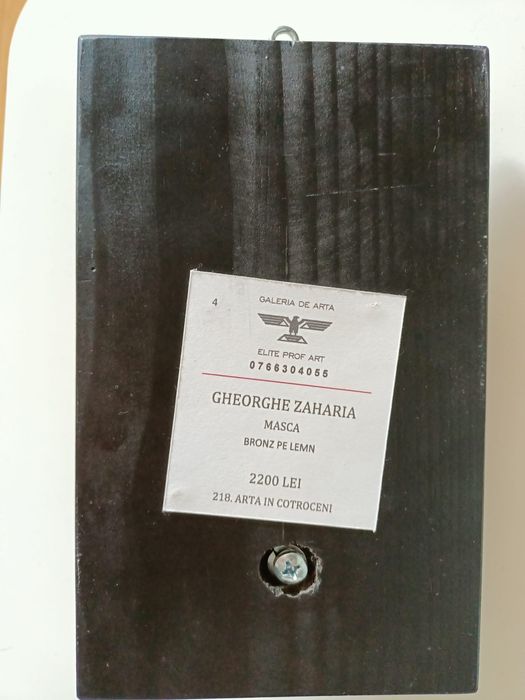 Lichidare colectie Masca - Bronz pe lemn - Gheorghe Zaharia