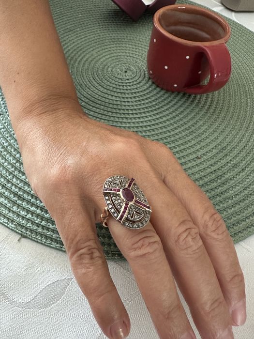 Inel Aur 14k cu Diamant si Rubin