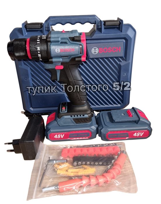 Шуруповёрт Bosch безщеточный с функцией удара, с набором