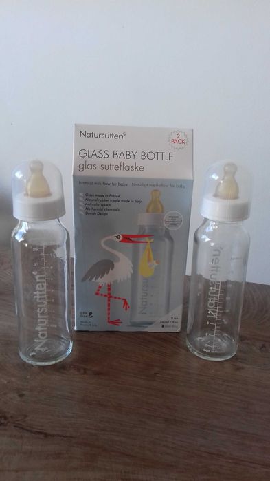 Стъклени шишета с каучуков биберон Natursutten