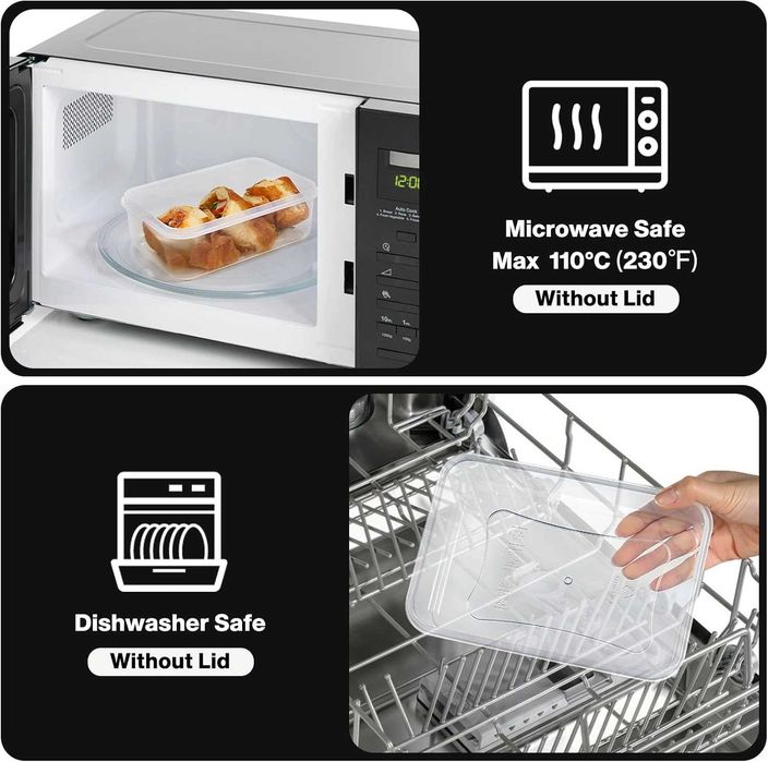 YASHE Сет 38 бр. кутии за съхранение на храна – 100% херметични, BPA-free