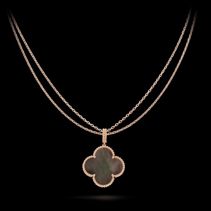 Van Cleef & Arpels VCA Gold Grey Mother Pearl Long Magic Дамско Колие