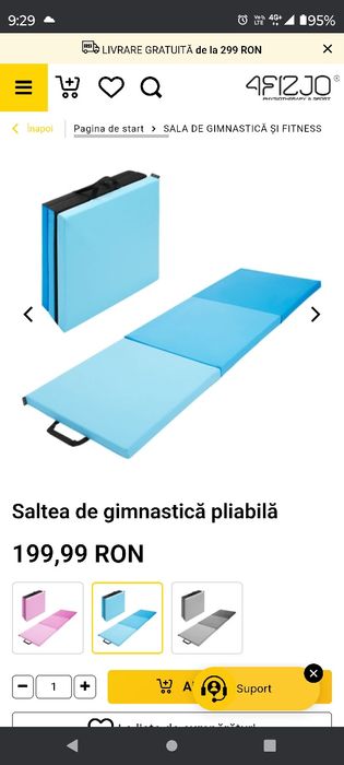 Saltea gimnastica medicala pliabilă 180 cm