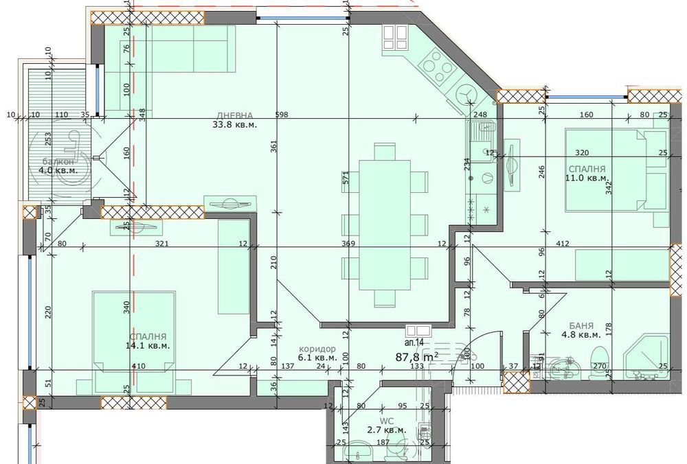 Продава се Тристаен апартамент в Варна, Левски - 106 кв.м за 1750 €/кв.м - Снимка #1