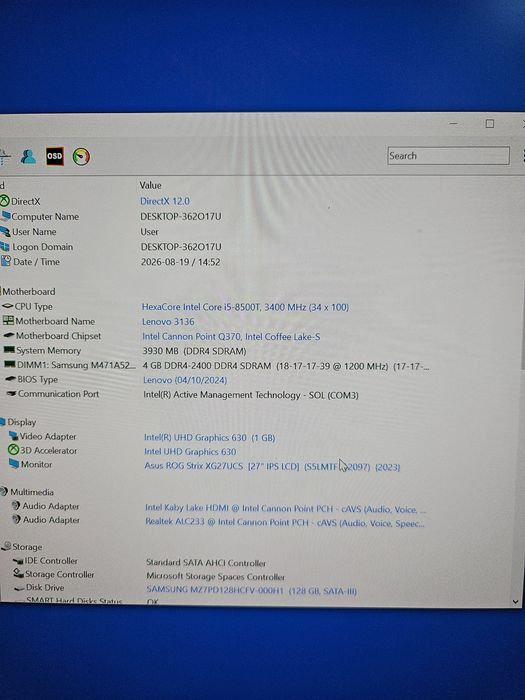 Mini PC Lenovo M920q tiny Wi-Fi