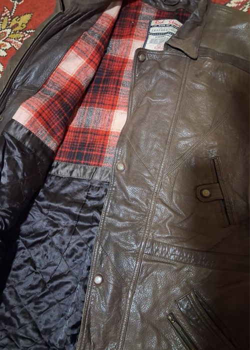 Куртка кожаная, удлинённая, утеплённая