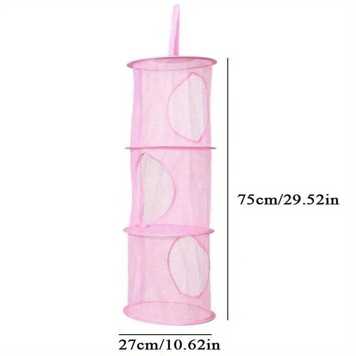 Сгъваем кош с 3 рафта за съхранение на играчки, дрехи, кърпи