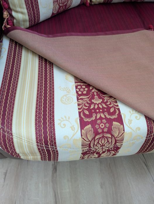 Set canapele lemn masiv, piele naturala