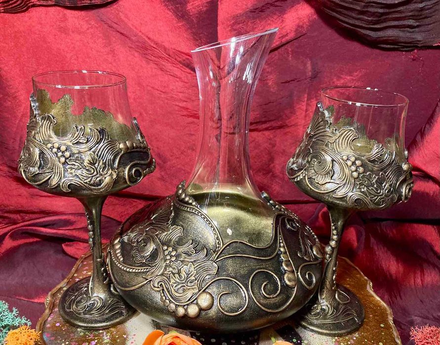 Декантер с две чаши в сребро