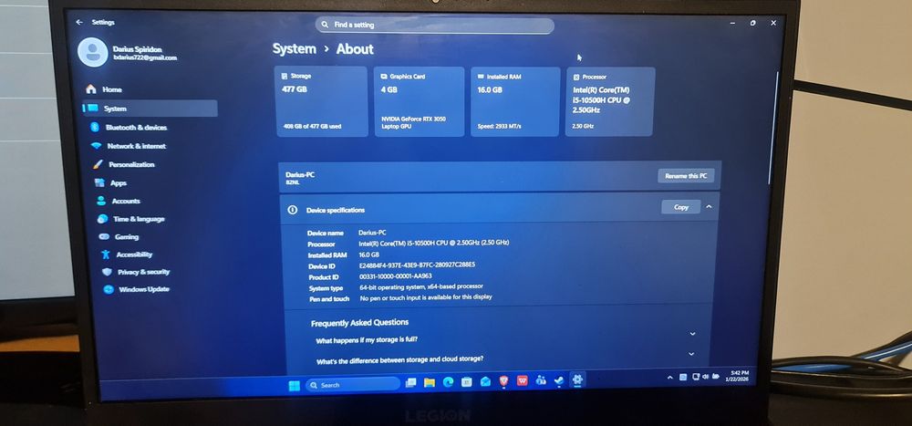 Laptop Gaming Lenovo Legion 5