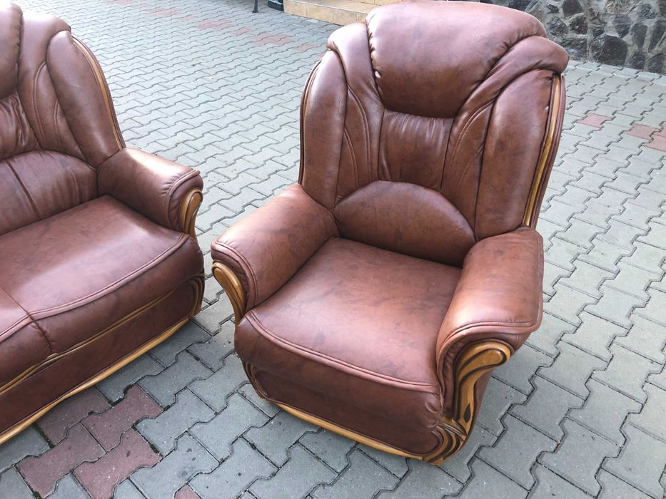 Canapele set 3, 2, 1, extebnsibil, piele ecologica