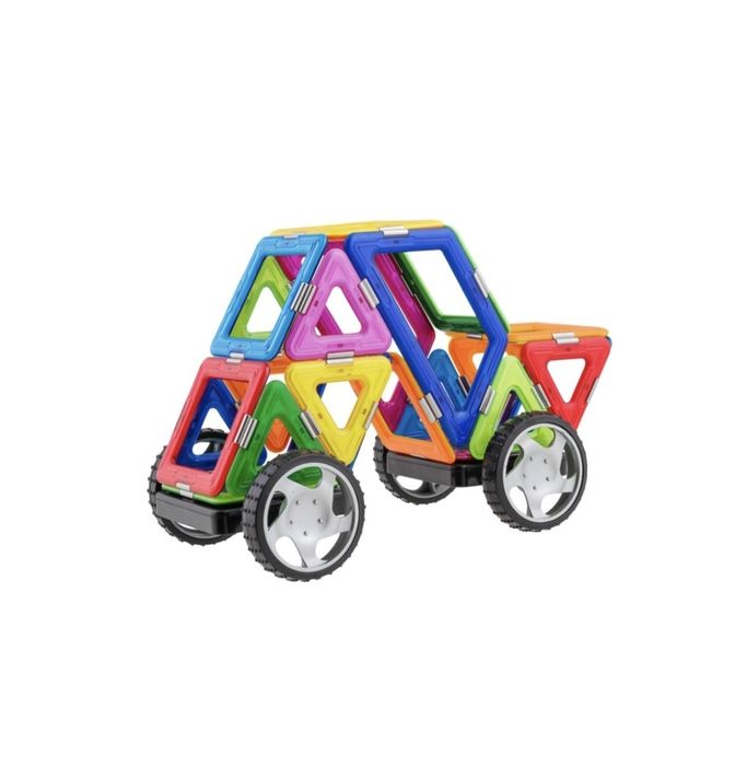 Set de constructie magnetic 3D Magspace Mini Karting Set 25 piese