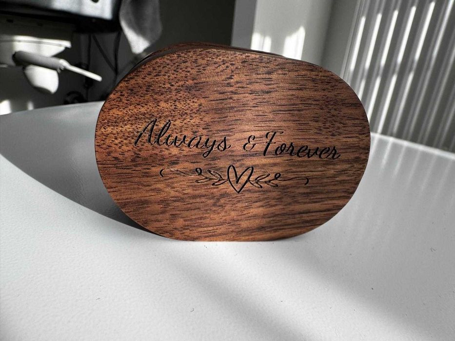 Cutie verighete din lemn "Always and Forever"