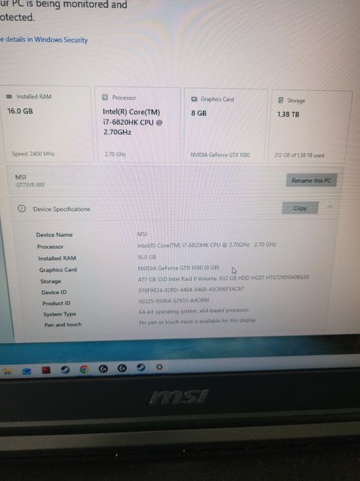 MSI TITAN gt73 _
