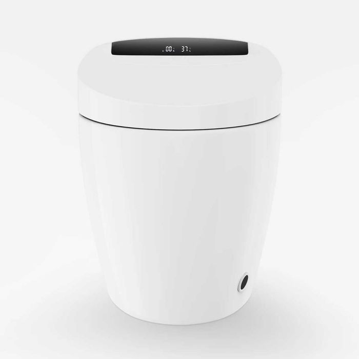 Бяла SMART тоалетна автоматичен капак гласово управление сешоар биде