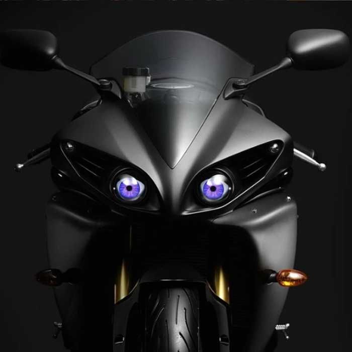 Комплект 3D LED фарове халогени дяволски очи Devil Eyes с лупи 3"инча
