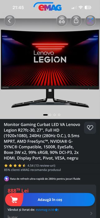 Monitor Gaming Lenovo Legion 240hz