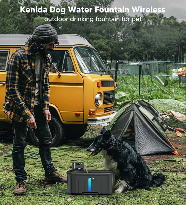 Безжичен фонтан за вода за кучета